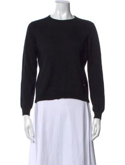 Pre-owned Carolina Herrera Cashmere Crew Neck Sweater In Black