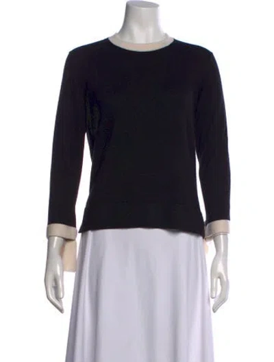 Pre-owned Carolina Herrera Cashmere Crew Neck Sweater In Black