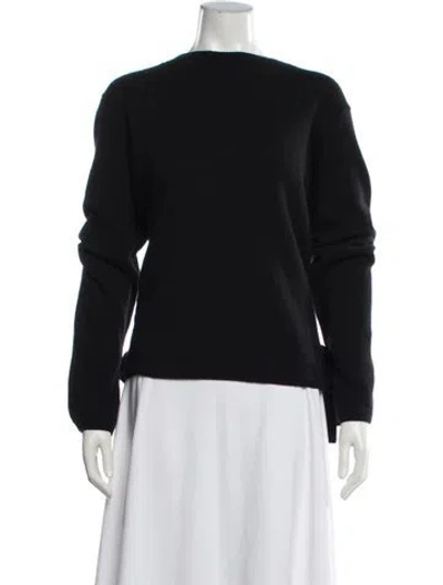 Pre-owned Carolina Herrera Cashmere Crew Neck Sweater In Black