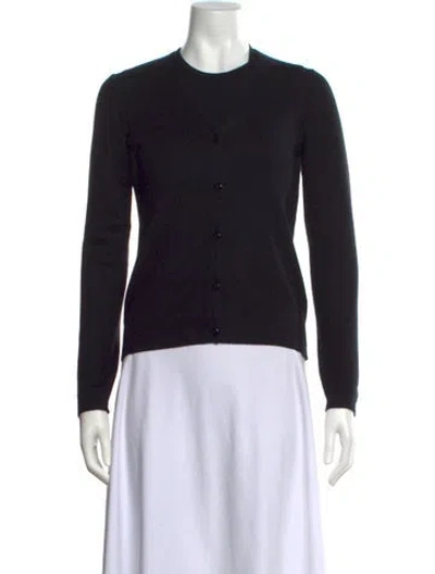 Pre-owned Carolina Herrera Cashmere Crew Neck Sweater In Black