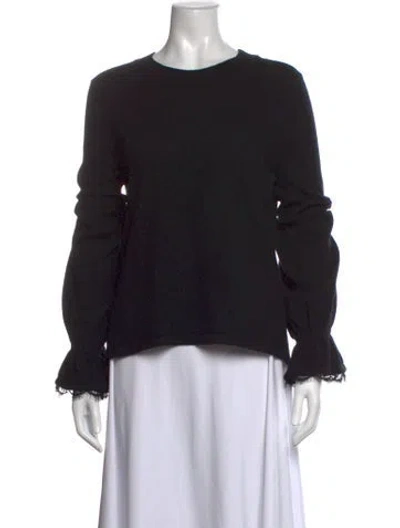 Pre-owned Carolina Herrera Cashmere Crew Neck Sweater In Blue