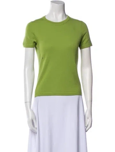 Pre-owned Carolina Herrera Cashmere Crew Neck Sweater In Green