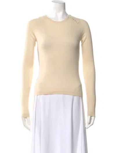Pre-owned Carolina Herrera Cashmere Crew Neck Sweater In Neutral