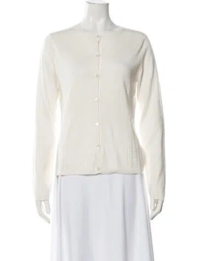 Pre-owned Carolina Herrera Cashmere Crew Neck Sweater In Neutral