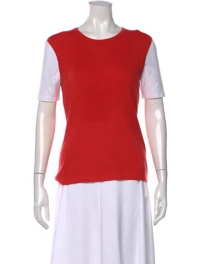 Pre-owned Carolina Herrera Cashmere Crew Neck Sweater In Orange