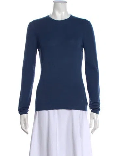 Pre-owned Carolina Herrera Cashmere Crew Neck Sweater W/ Tags In Blue