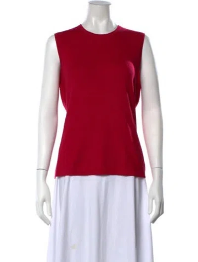 Pre-owned Carolina Herrera Cashmere Crew Neck Sweater W/ Tags In Red