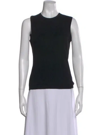 Pre-owned Carolina Herrera Cashmere Crew Neck Top In Black