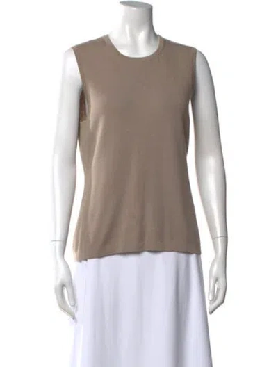 Pre-owned Carolina Herrera Cashmere Crew Neck Top In Neutral