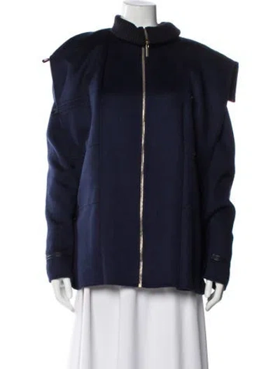 Pre-owned Carolina Herrera Cashmere Jacket In Blue