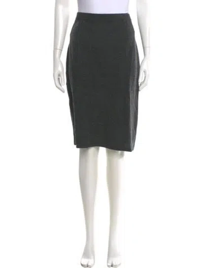 Pre-owned Carolina Herrera Cashmere Knee-length Skirt In Gray