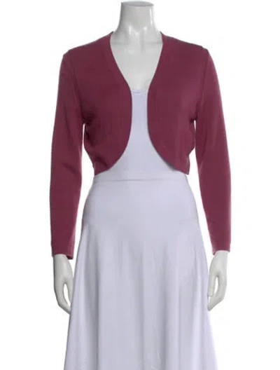 Pre-owned Carolina Herrera Cashmere Open Front Sweater In Pink