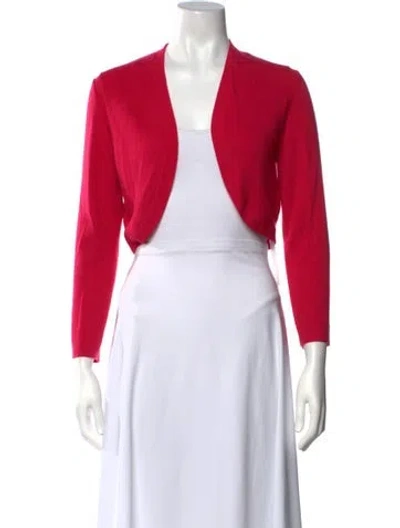 Pre-owned Carolina Herrera Cashmere Open Front Sweater In Pink