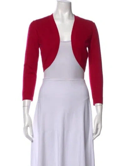 Pre-owned Carolina Herrera Cashmere Open Front Sweater W/ Tags In Pink