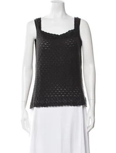Pre-owned Carolina Herrera Cashmere Patterned Sweater In Black