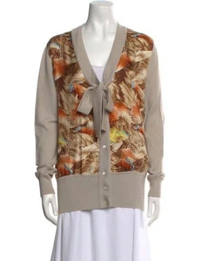 Pre-owned Carolina Herrera Cashmere Printed Sweater In Neutral