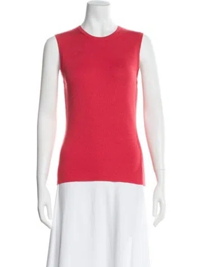 Pre-owned Carolina Herrera Cashmere Scoop Neck Sweater In Pink