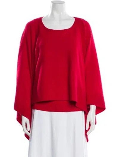 Pre-owned Carolina Herrera Cashmere Scoop Neck Sweater In Red