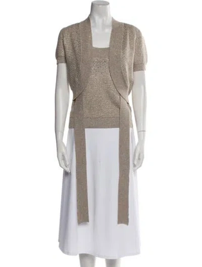 Pre-owned Carolina Herrera Cashmere Square Neckline Tunic