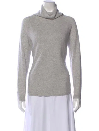 Pre-owned Carolina Herrera Cashmere Turtleneck Sweater In Gray