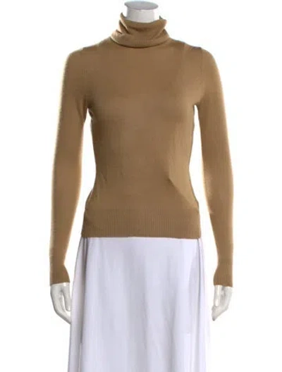 Pre-owned Carolina Herrera Cashmere Turtleneck Sweater In Neutrals