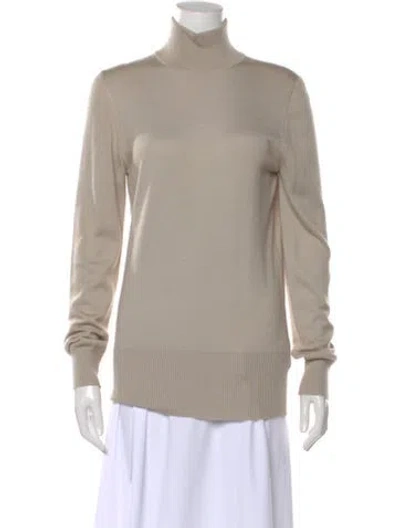 Pre-owned Carolina Herrera Cashmere Turtleneck Sweater W/ Tags In Neutral