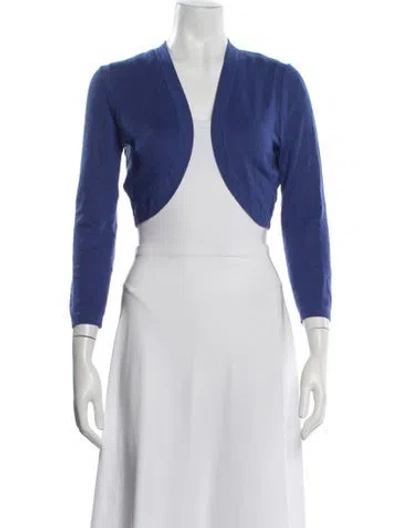 Pre-owned Carolina Herrera Cashmere V-neck Sweater In Blue