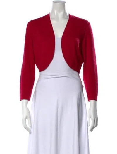 Pre-owned Carolina Herrera Cashmere V-neck Sweater In Pink