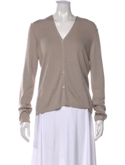 Pre-owned Carolina Herrera Cashmere V-neck Sweater In Purple