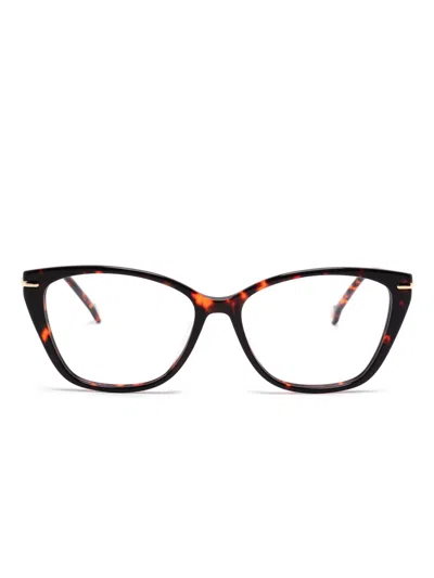 Carolina Herrera Cat Eye-frame Glasses In 褐色