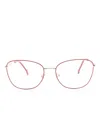 Carolina Herrera Cat-eye Metallic Glasses In Rot