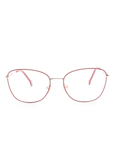 Carolina Herrera Cat-eye Metallic Glasses In Rot