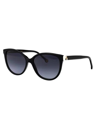 Carolina Herrera Cat Eye Sunglasses Her 0237/s 80 S9 O In Black
