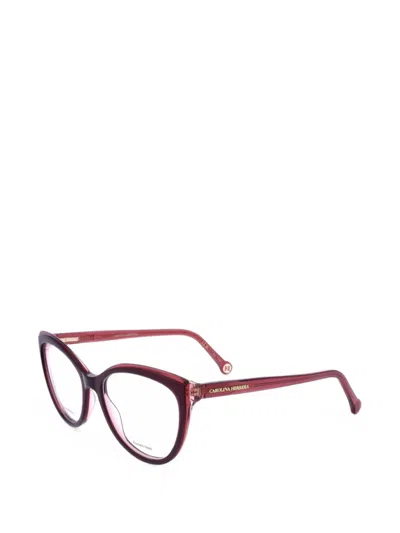 Carolina Herrera Cat-eye Frame Glasses In Burgundy