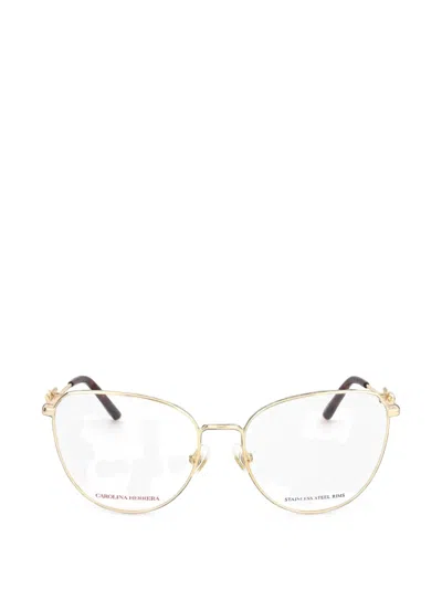 Carolina Herrera Cat-eye Frame Glasses In Gold
