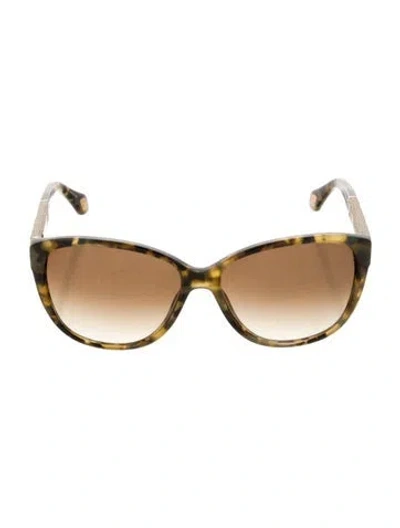 Pre-owned Carolina Herrera Cat-eye Gradient Sunglasses In Black