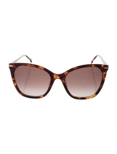 Pre-owned Carolina Herrera Cat-eye Gradient Sunglasses In Brown