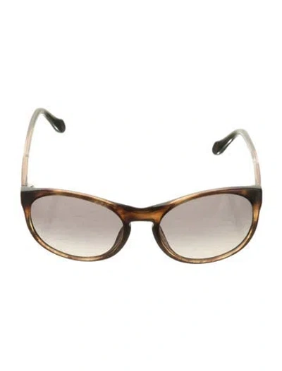 Pre-owned Carolina Herrera Cat-eye Gradient Sunglasses In Brown