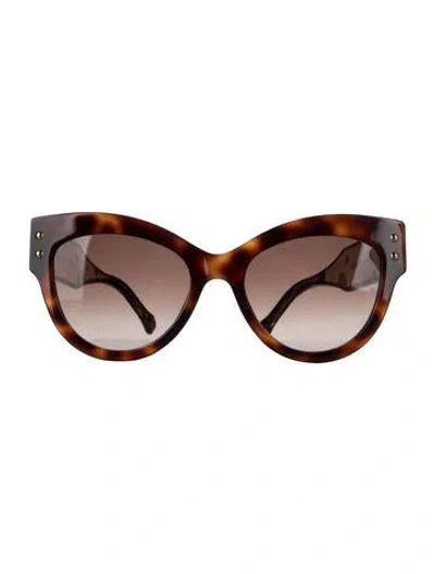Pre-owned Carolina Herrera Cat-eye Gradient Sunglasses In Brown