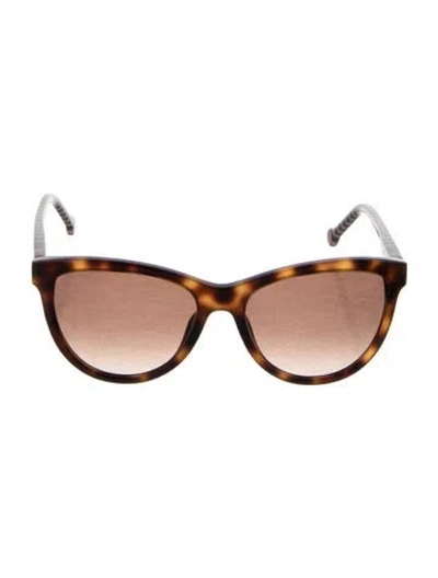 Pre-owned Carolina Herrera Cat-eye Gradient Sunglasses In Brown