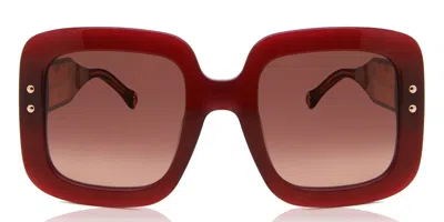 Carolina Herrera Ch 0010/s Lhf/3x Women's Sunglasses Burgundy Size 52 In Brown