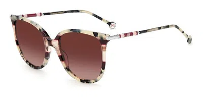 Carolina Herrera Ch 0023/s Ons/3x Women's Sunglasses Tortoiseshell Size 55 In Brown