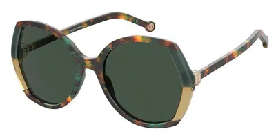 Carolina Herrera Ch 0051/s Yje/qt Women's Sunglasses Tortoiseshell Size 58 In Green