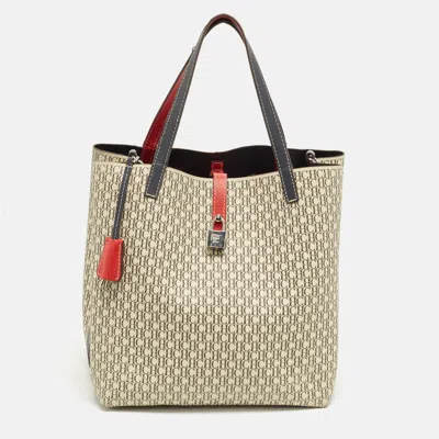 Pre-owned Carolina Herrera Ch  Matryoshka Multicolor Monogram Coated Canvas And Leather Tote