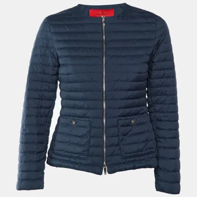 Pre-owned Carolina Herrera Ch  Navy Blue Synthetic Quilted Down Jacket S