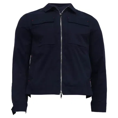 Carolina Herrera Ch  Zipped Jacket In Navy Blue Nylon