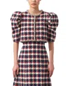 Carolina Herrera Chain Collar Top In Brown
