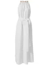 Carolina Herrera Chain-strap Halterneck Midi Dress In White
