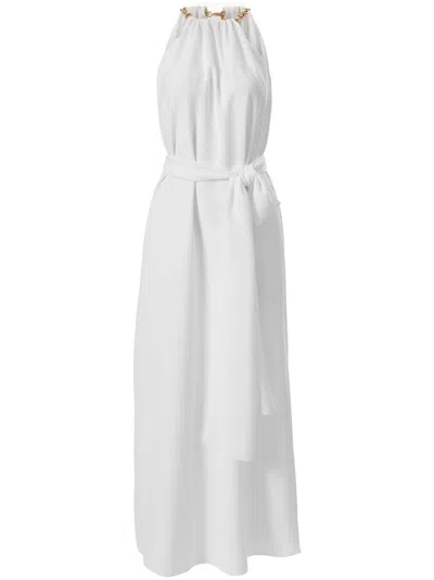Carolina Herrera Chain-strap Halterneck Midi Dress In White