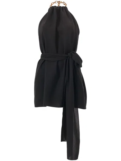 Carolina Herrera Chain-strap Halterneck Top In Black